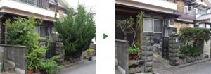 空き家の生垣